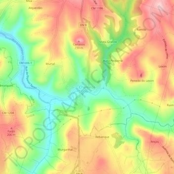 Cheleiros topographic map, elevation, terrain