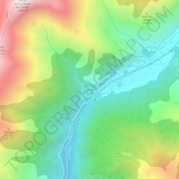 Cardet topographic map, elevation, terrain