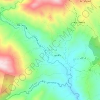 Santa Rosa topographic map, elevation, terrain