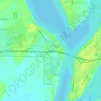 Westlake topographic map, elevation, terrain