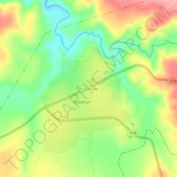 Kidahwe topographic map, elevation, terrain