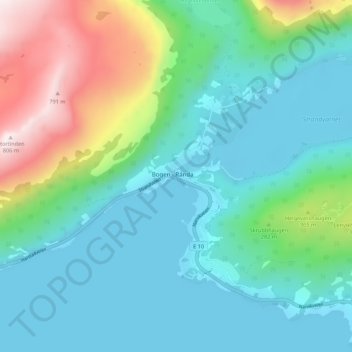 Bogen - Ránda topographic map, elevation, terrain