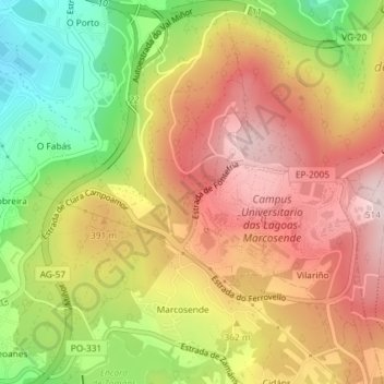 Costales topographic map, elevation, terrain