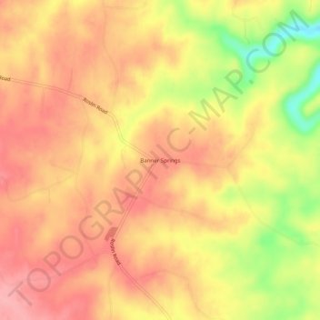 Banner Springs topographic map, elevation, terrain