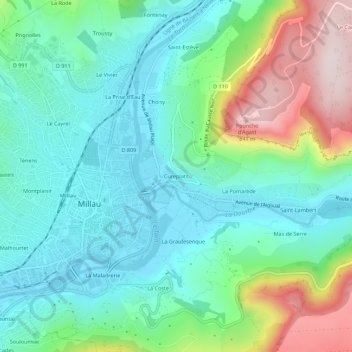 Cureplats topographic map, elevation, terrain