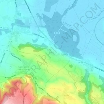 Curtin topographic map, elevation, terrain