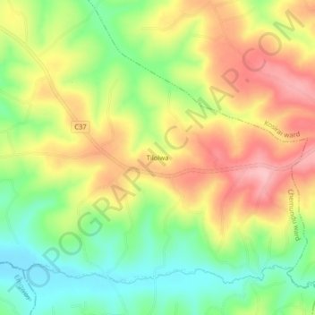 Tilolwa topographic map, elevation, terrain