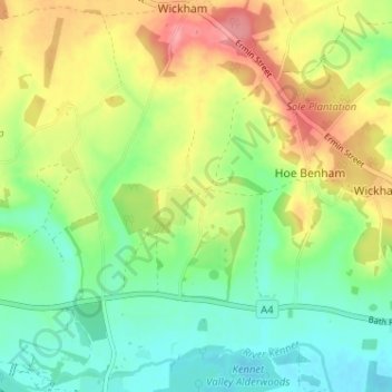 Elcot topographic map, elevation, terrain
