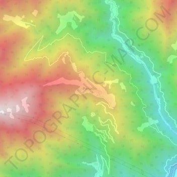 Pırnallı topographic map, elevation, terrain