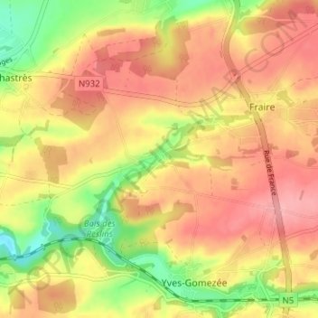 Fairoul topographic map, elevation, terrain