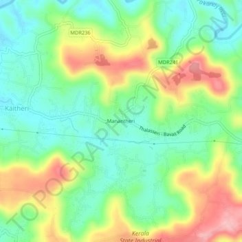 Manantheri topographic map, elevation, terrain