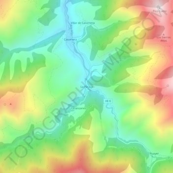 La Paraya topographic map, elevation, terrain