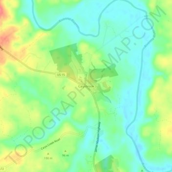 Carysbrook topographic map, elevation, terrain