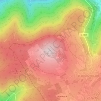 Waldbrunn topographic map, elevation, terrain