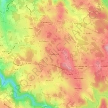 Mazalibrand topographic map, elevation, terrain