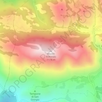 Monte Rotondo topographic map, elevation, terrain
