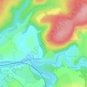 Sur le Sentier des Combes topographic map, elevation, terrain