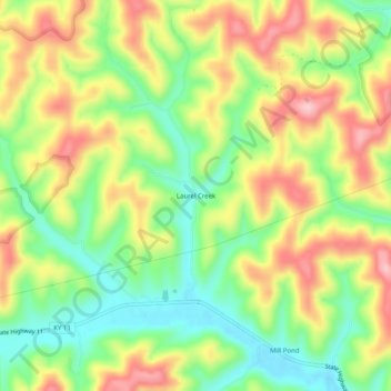 Laurel Creek topographic map, elevation, terrain