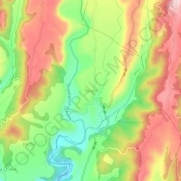Nagni topographic map, elevation, terrain