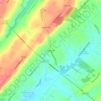 Hagersville topographic map, elevation, terrain