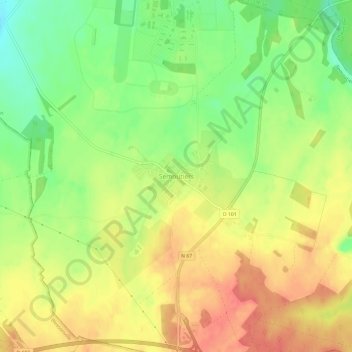 Semoutiers topographic map, elevation, terrain
