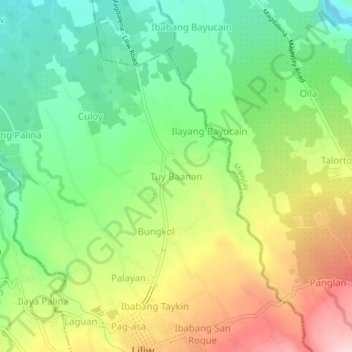 Tuy Baanan topographic map, elevation, terrain