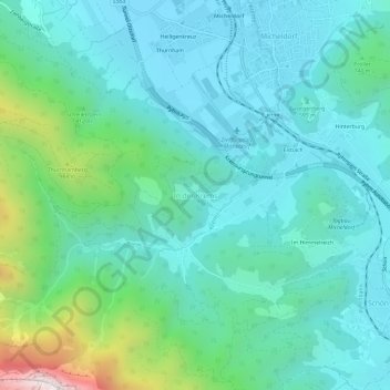 In der Krems topographic map, elevation, terrain