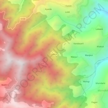 Gaphar topographic map, elevation, terrain