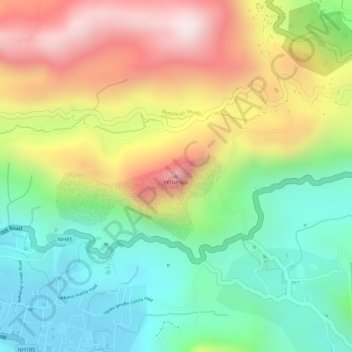 Pettimudi topographic map, elevation, terrain