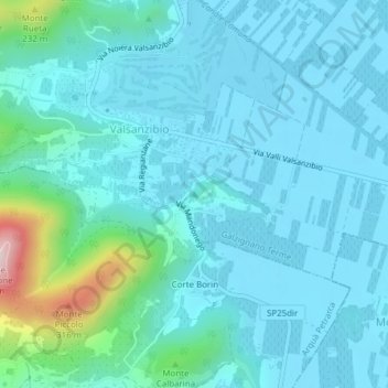 Monte Ragno topographic map, elevation, terrain