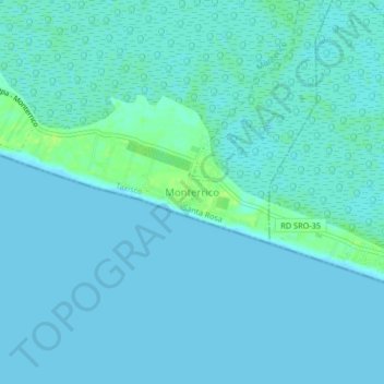 Monterrico topographic map, elevation, terrain
