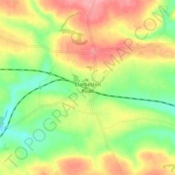 Clarbeston Road topographic map, elevation, terrain