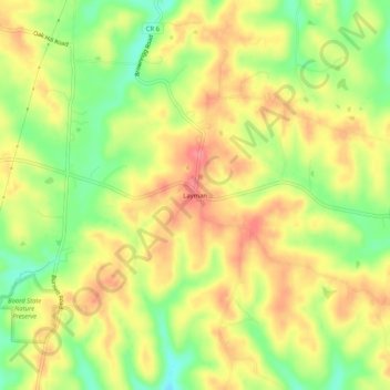 Layman topographic map, elevation, terrain