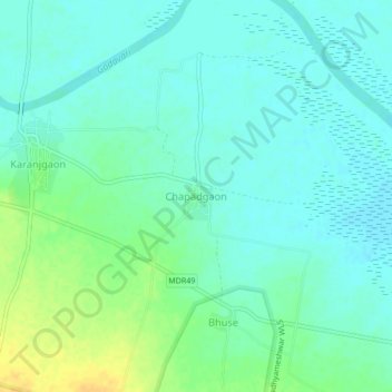 Chapadgaon topographic map, elevation, terrain