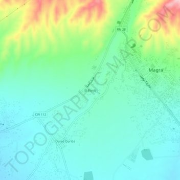 El Bordj topographic map, elevation, terrain