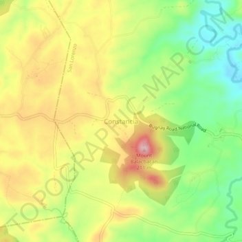 Constancia topographic map, elevation, terrain