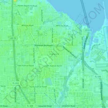 Highpoint topographic map, elevation, terrain