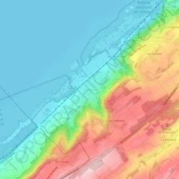 Cheyres topographic map, elevation, terrain