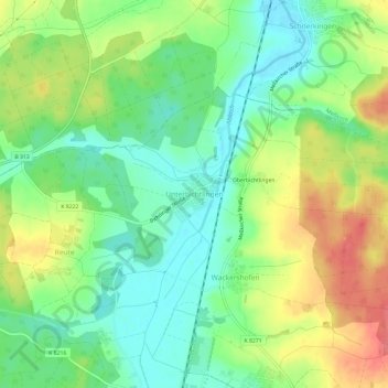Unterbichtlingen topographic map, elevation, terrain