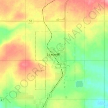 Sexsmith topographic map, elevation, terrain