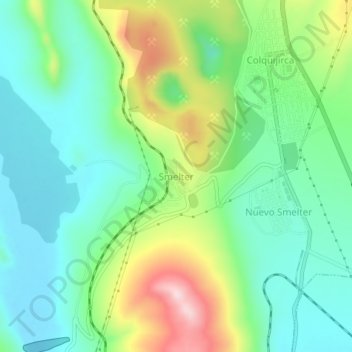 Smelter topographic map, elevation, terrain