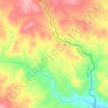 Nogalte topographic map, elevation, terrain