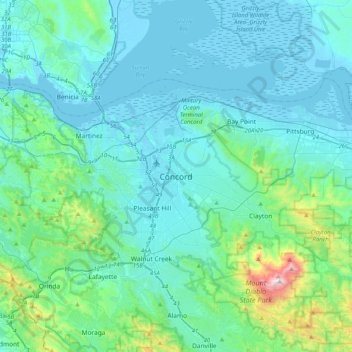 Concord topographic map, elevation, terrain