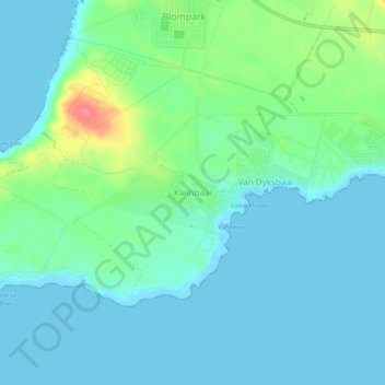 Kleinbaai topographic map, elevation, terrain