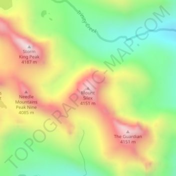 Mount Silex topographic map, elevation, terrain