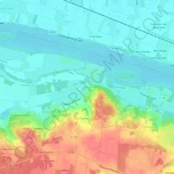 Gohier topographic map, elevation, terrain