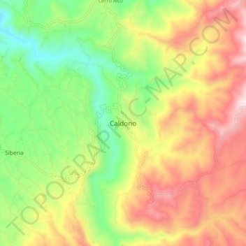 Caldono topographic map, elevation, terrain