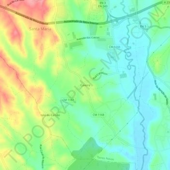 Caveira topographic map, elevation, terrain