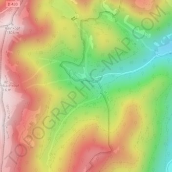 Point GPS 48° Nord / 7° Est topographic map, elevation, terrain