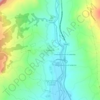 Quaglietta topographic map, elevation, terrain
